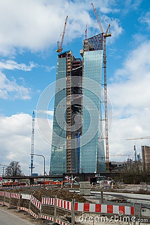 Building lot of new european central bank Editorial Stock Photo