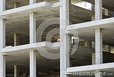 Building made with precast concrete slabs Stock Photo