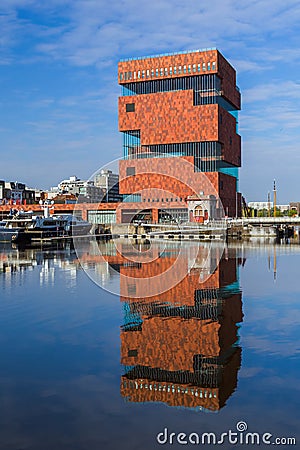 Building of the MAS museum in Antwerp Belgium Editorial Stock Photo