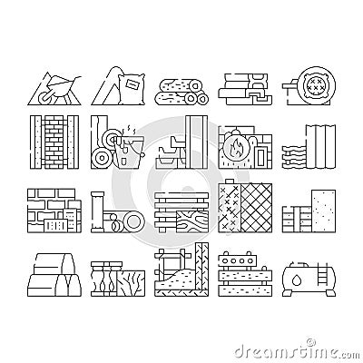 Building Material Collection Icons Set Vector Vector Illustration