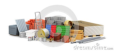 Building materials. Cartoon Illustration