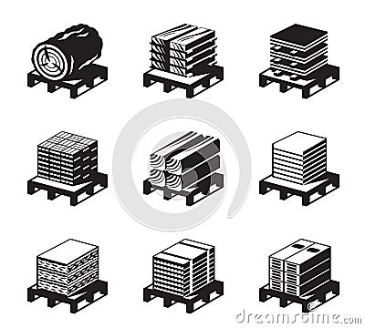 Building materials of wood Vector Illustration