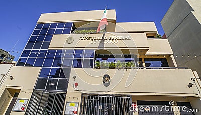Building of the Mexican Embassy in San Diego - SAN DIEGO - CALIFORNIA - APRIL 21, 2017 Editorial Stock Photo