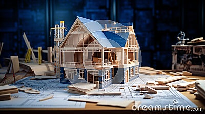 building model structure generated by AI tool Stock Photo