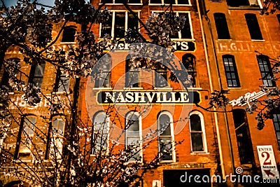 building with Nashville sign Editorial Stock Photo