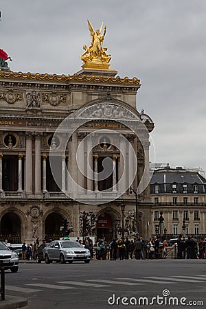 Building of the National academy of music and Grand opera in Paris Editorial Stock Photo