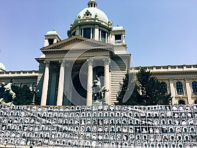 Building of the National Assembly of Serbia, Belgrade on a sunny day Editorial Stock Photo