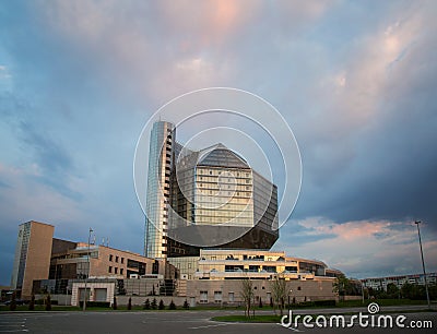 The building of the National Library of Belarus in Minsk Stock Photo