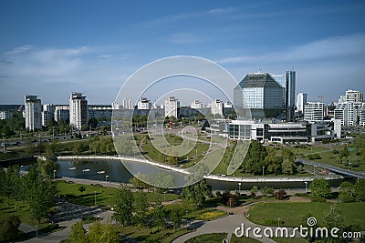 The building of the National library in Minsk, Belarus Stock Photo