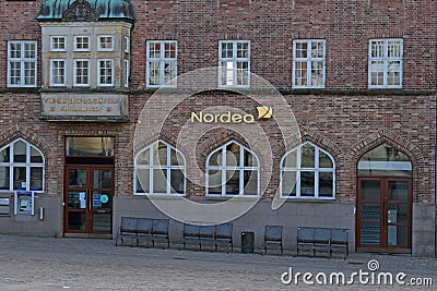 Nordea bank sign Editorial Stock Photo