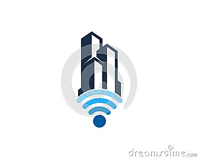 Building Office Wifi Icon Logo Design Element Vector Illustration