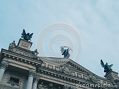 The building of the Opera and Ballet Theater in the city of Lviv Stock Photo