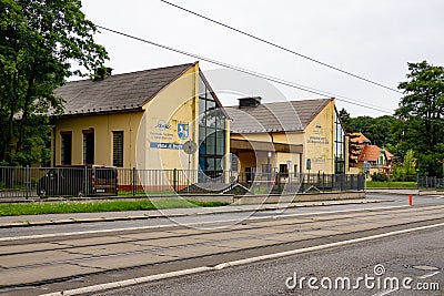 Building of OVAK (Ostravske vodarny a kanalizace) water supply company in Ostrava at Nova Ves Vodarna Editorial Stock Photo
