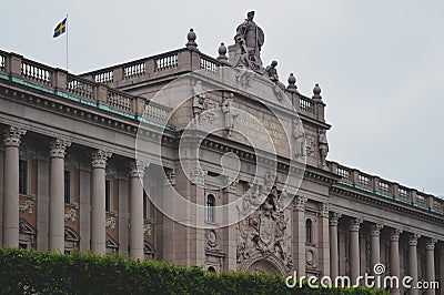 Building of The Parliament House of Sweden in the Gamla stan, old town district of central Stockholm Stock Photo