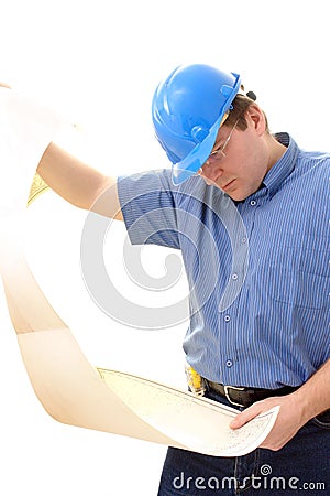 Building plan studying Stock Photo