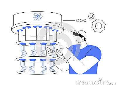 Building quantum computers abstract concept vector illustration. Vector Illustration