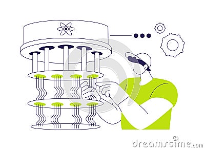 Building quantum computers abstract concept vector illustration. Vector Illustration