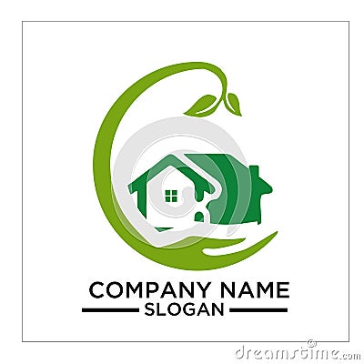 Green Building, real estateh, home and Construction Logo and Vector Design Vector Illustration