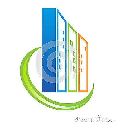 Building real estate logo Vector Illustration