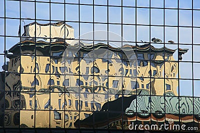 Building Reflection Stock Photo
