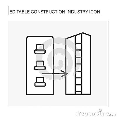 Building renovation line icon Vector Illustration