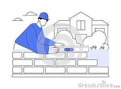 Building retaining walls abstract concept vector illustration. Vector Illustration