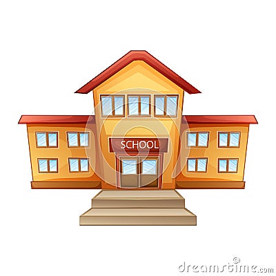 Building school isolated on white background Stock Photo