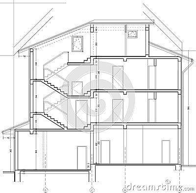 Building Section Drawing Royalty Free Stock Photo - Image: 28737645