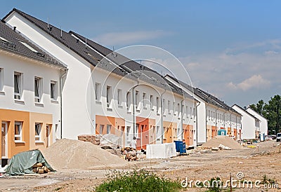 Building site with new houses under construction Editorial Stock Photo