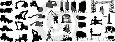 Building site silhouette 1 (+ vector) Vector Illustration