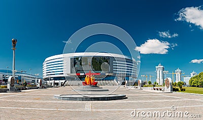 The building of the sports complex Minsk Arena in Stock Photo