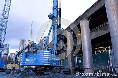 Building the SR 99 tunnel Editorial Stock Photo