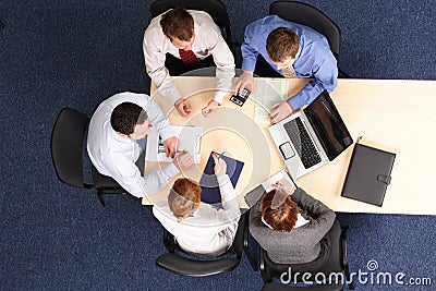 Building strategy - business people meeting Stock Photo