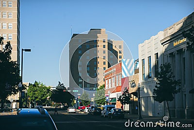 Building in street , city of Waco Texas USA Editorial Stock Photo