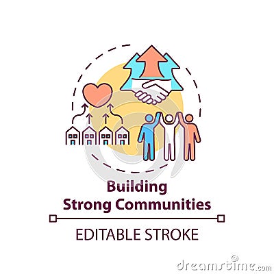 Building strong communities concept icon Vector Illustration