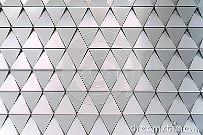 Building structures aluminum triangle geometry on facade of modern urban architecture Stock Photo