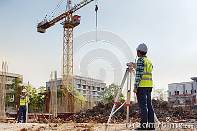 Building Surveyor, Civil Engineering and Construction Business Stock Photo