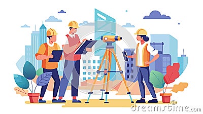 Building surveyors meticulously examine structures, evaluating their current state and pinpointing potential issues Stock Photo