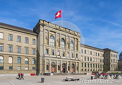 Building of the Swiss Federal Institute of Technology in Zurich Editorial Stock Photo