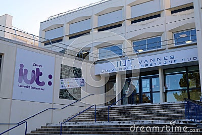 Entrance to the Vannes University Institute of Technology in Brittany Editorial Stock Photo