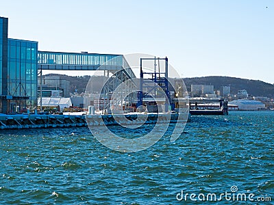 Building of a terminal, base, ferry in the port in Gdynia, Poland Editorial Stock Photo