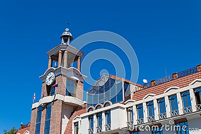 Building of a town hall of Sighnaghi Signagi town, Georgia Stock Photo