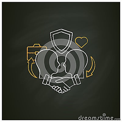 Building trust chalk icon Vector Illustration