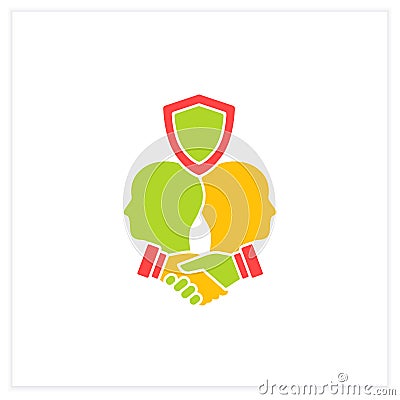 Building trust flat icon Vector Illustration