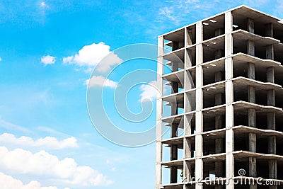 Building construction on blue sky background Stock Photo