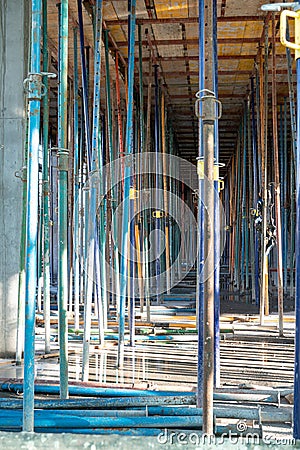 Struts in building structure under construction Stock Photo