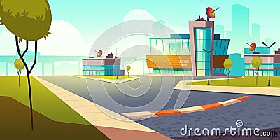 Building University of Science. College campus Vector Illustration