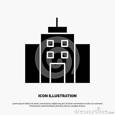 Building, User, Office, Interface solid Glyph Icon vector Vector Illustration