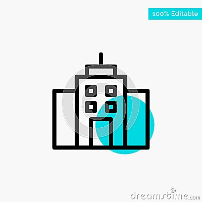 Building, User, Office, Interface turquoise highlight circle point Vector icon Vector Illustration