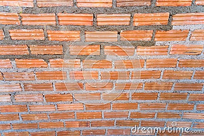 Building wall by mason on constrcution site Stock Photo